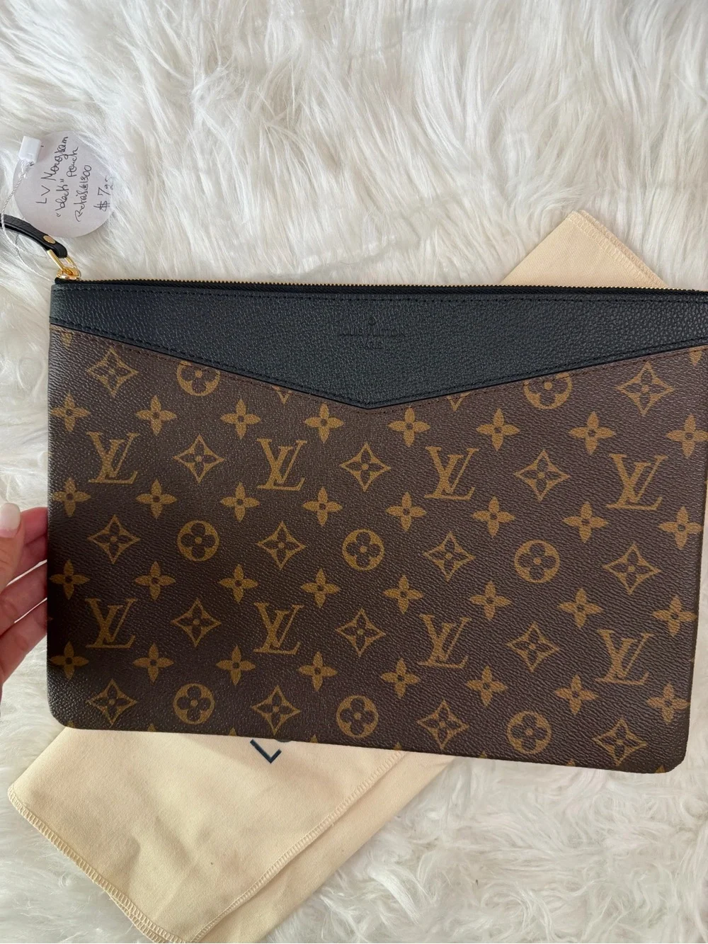 Louis Vuitton Monogram Zip Daily Pouch in Black Trim
